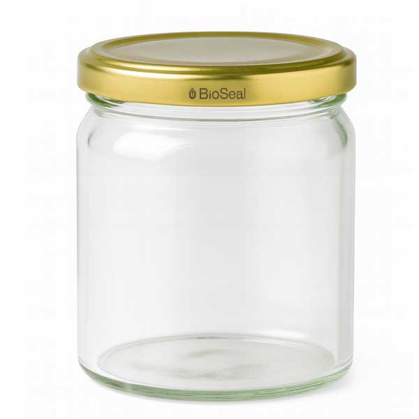 408ml Rundglas mit BioSeal Deckel gold UNiTWIST