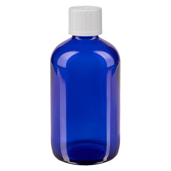 Apothekenfl. blau 100ml Schraubv. weiss KiSi St