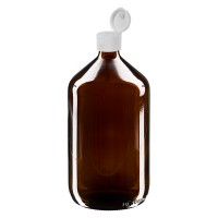 1000ml Euro-Medizinflasche braun mit weissem Klappverschluss 1000ml Euro-Medizinflasche braun mit weissem Klappverschluss