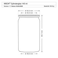 Vorschau: WECK-Zylinderglas 145ml mit Deckel Vorschau: WECK-Zylinderglas 145ml mit Deckel