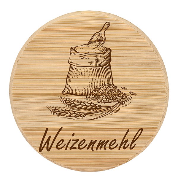 Holzdeckel &quot;Weizenmehl&quot; für WECK RR100