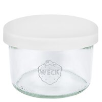 200ml Sturzglas WECK RR80 mit Silikondeckel weiss 200ml Sturzglas WECK RR80 mit Silikondeckel weiss