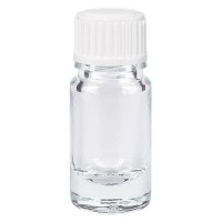 Apothekenflasche klar 5ml Schraubverschluss weiss. Globuli Standard Apothekenflasche klar 5ml Schraubverschluss weiss. Globuli Standard