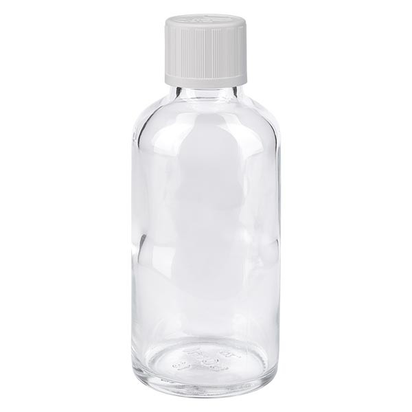 Apothekenflasche klar 50ml Tropfverschluss weiss KiSi Standard