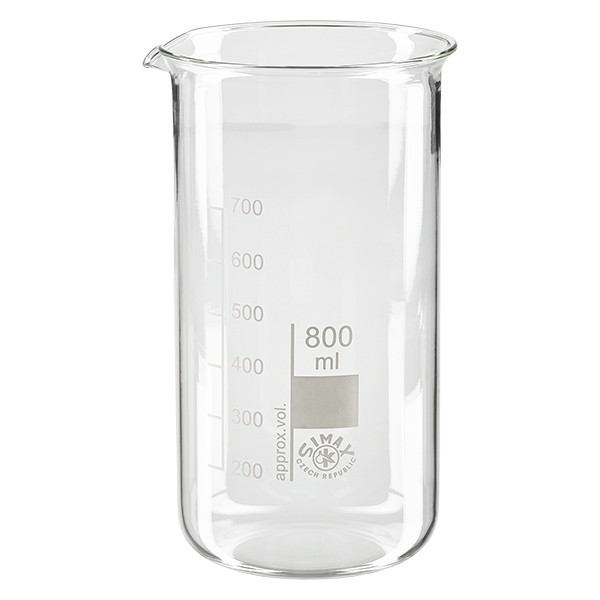 Messbecher aus Glas / Becherglas 800ml hohe Form