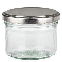 230ml Zylinderglas + BasicSeal Deckel silber UN.. 230ml Zylinderglas + BasicSeal Deckel silber UN..