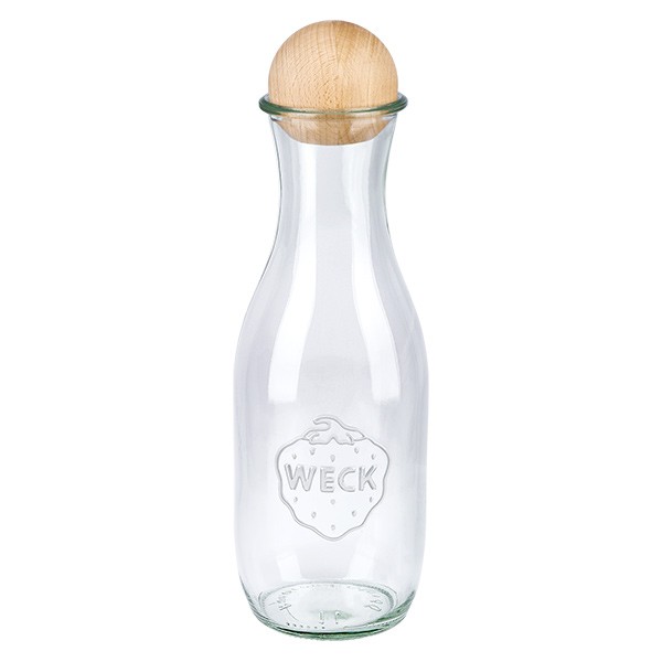 1062ml Saftflasche WECK RR60 mit Holzkugel Buche