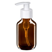 100ml Euro-Medizinflasche braun mit weisser Dispenserpumpe 100ml Euro-Medizinflasche braun mit weisser Dispenserpumpe