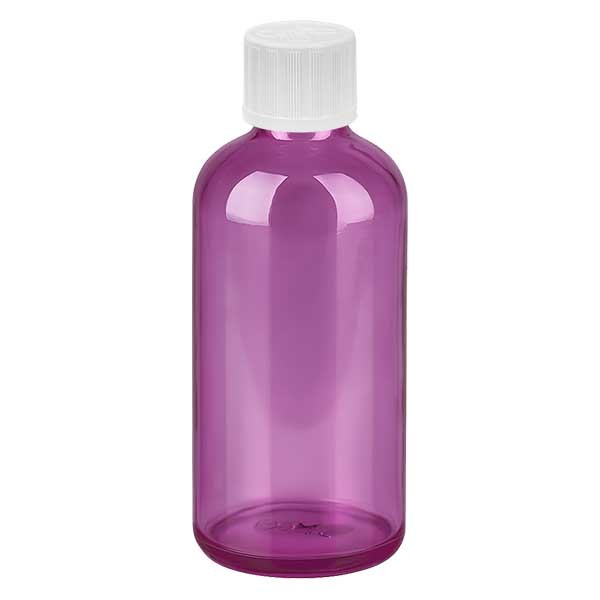 100ml Tropfflasche 1.2mm weiß mit Standardverschluss Kindersicherung PurpleLine UT18/100