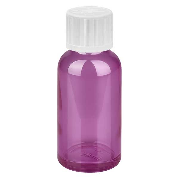 30ml Flasche 11mm Schraubverschluss weiß mit Standardverschluss Kindersicherung PurpleLine UT18/30