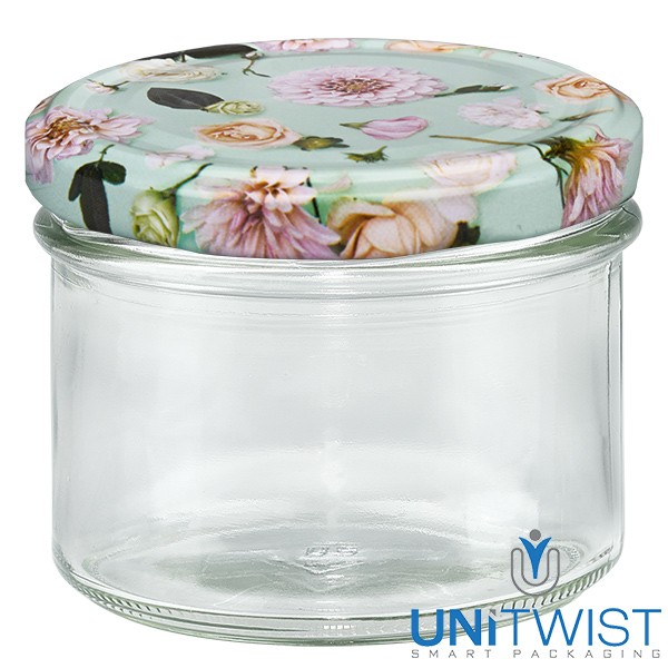 225ml Sturzglas + BasicSeal Deckel Blume mint UNiTWIST®
