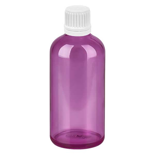 100ml Tropfflasche 0.7mm weiß mit Originalitätsring PurpleLine UT18/100