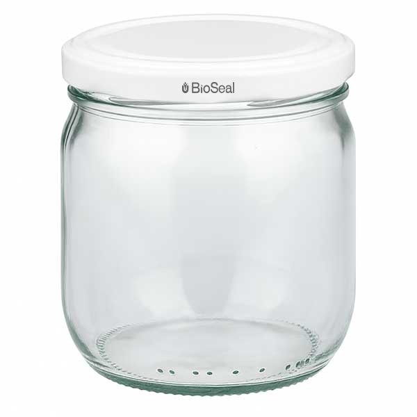 425ml Rundglas mit BioSeal Deckel weiss UNiTWIST