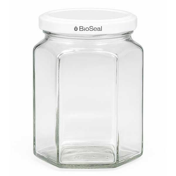 288ml Hexaglas mit BioSeal Deckel weiss UNiTWIST