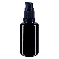 Violettglasflasche 30ml mit Pumpverschluss schwarz Violettglasflasche 30ml mit Pumpverschluss schwarz