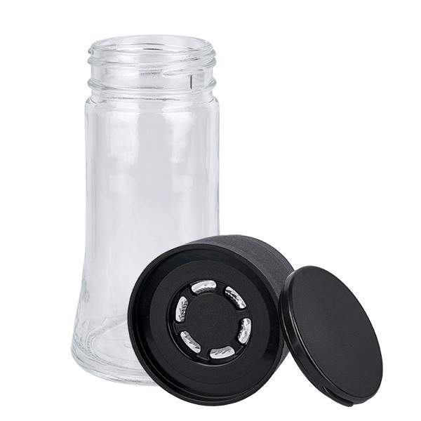 Mühle Vario schwarz für Salz &amp; Gewürze 95ml Glas