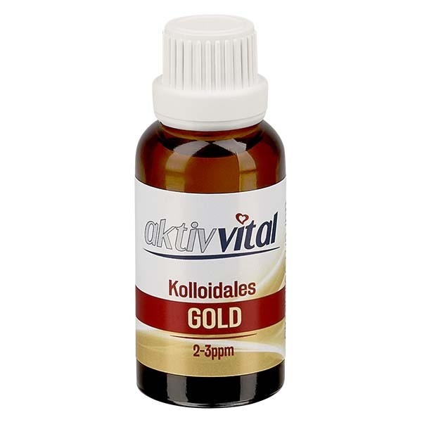 30 ml Kolloidales Gold Aktiv-Vital, 2-3ppm, Braunglasflasche mit Originalitätsverschluß