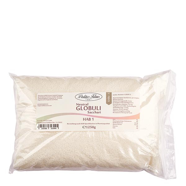 1250g Neutral Globuli HAB1 aus 100% reiner Saccharose