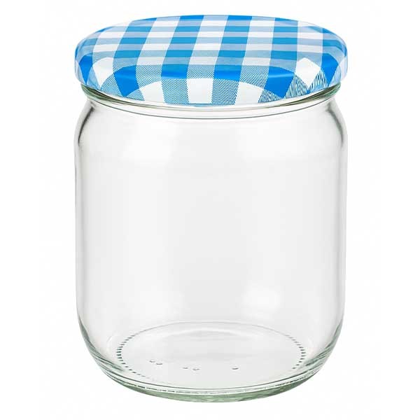 425ml Rundglas + BasicSeal Deckel blau/weiss UNiTWIST