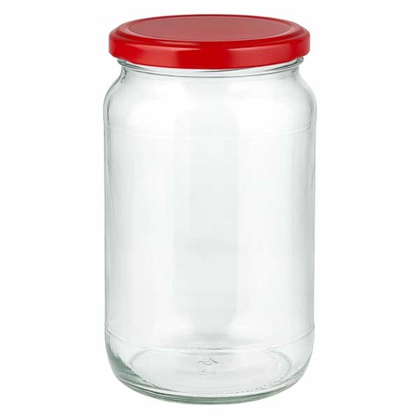 1062ml Rundglas + BasicSeal Deckel rot UNiTWIST
