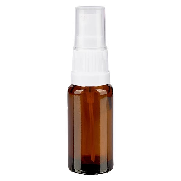 Braunglasflasche 10ml mit Pumpzerstäuber weiss