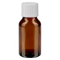 Apothekenfl. braun 15ml Schraubv. weiss KiSi St Apothekenfl. braun 15ml Schraubv. weiss KiSi St