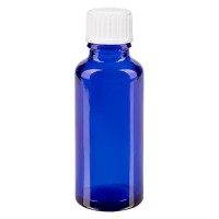 Apothekenfl. blau 30ml Schraubv. weiss Globuli St Apothekenfl. blau 30ml Schraubv. weiss Globuli St