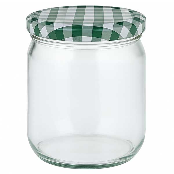 425ml Rundglas + BasicSeal Deckel grün/weiss UNiTWIST