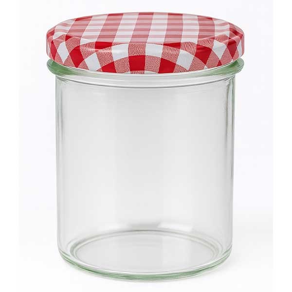 350ml Sturzglas + BasicSeal Deckel rot/weiss UNiTWiST