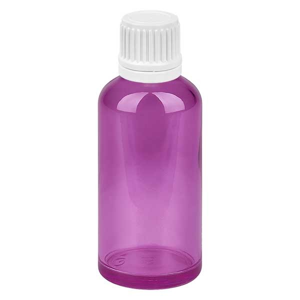 50ml Tropfflasche 0.7mm weiß mit Originalitätsring PurpleLine UT18/50