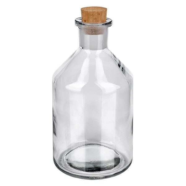 500 ml Steilbrustflasche Enghals Klarglas inkl. Korken
