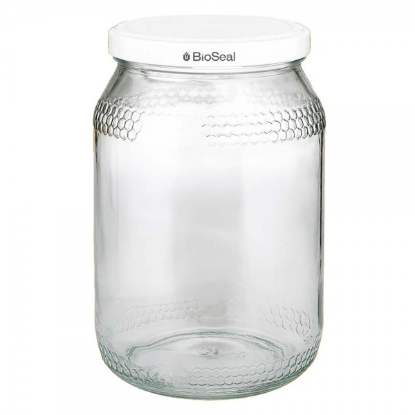 1260g Honigglas + BioSeal Deckel weiß UNiTWIST