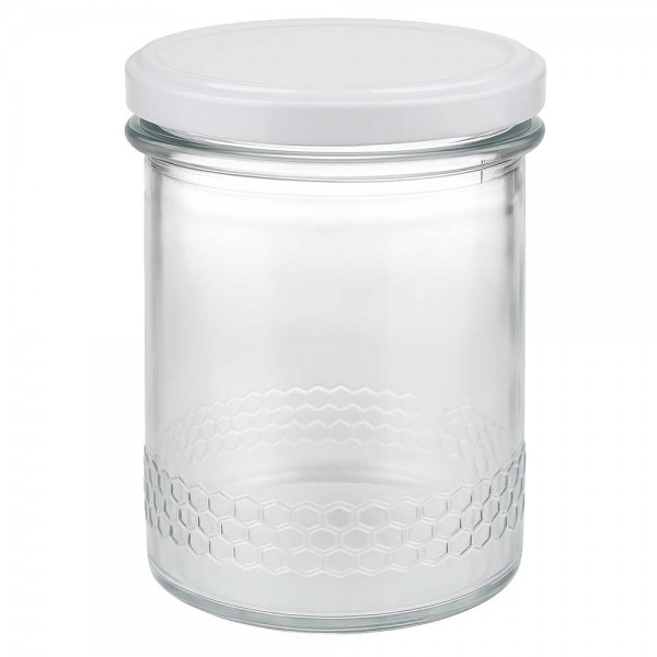 560g Honigglas + BasicSeal Deckel weiß UNiTWIST