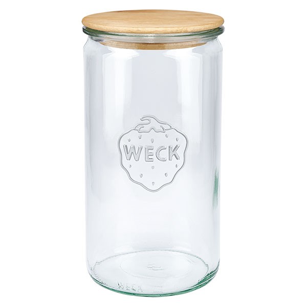 WECK-Zylinderglas 1590ml mit Holzdeckel