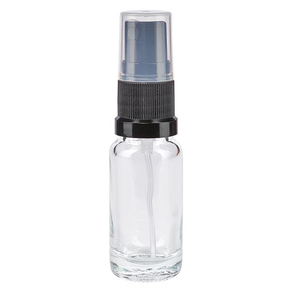 Klarglasflasche 10ml mit Pumpzerstäuber schwarz