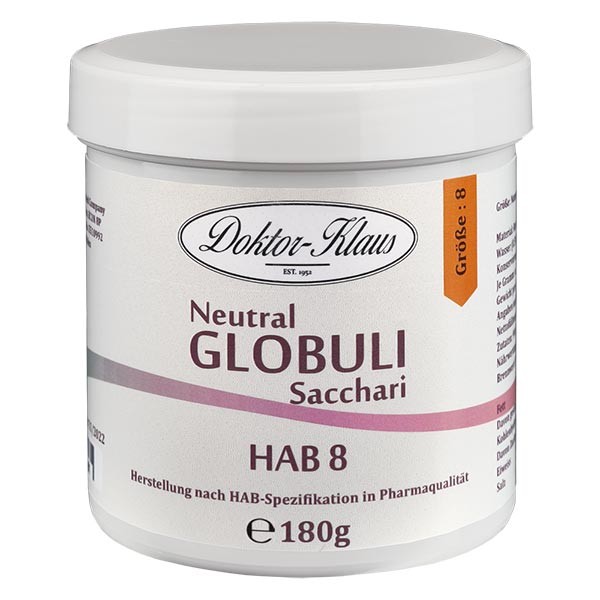 180g Neutral Globuli HAB 8, Doktor-Klaus, 100% reine Saccharose, in Dose mit OV