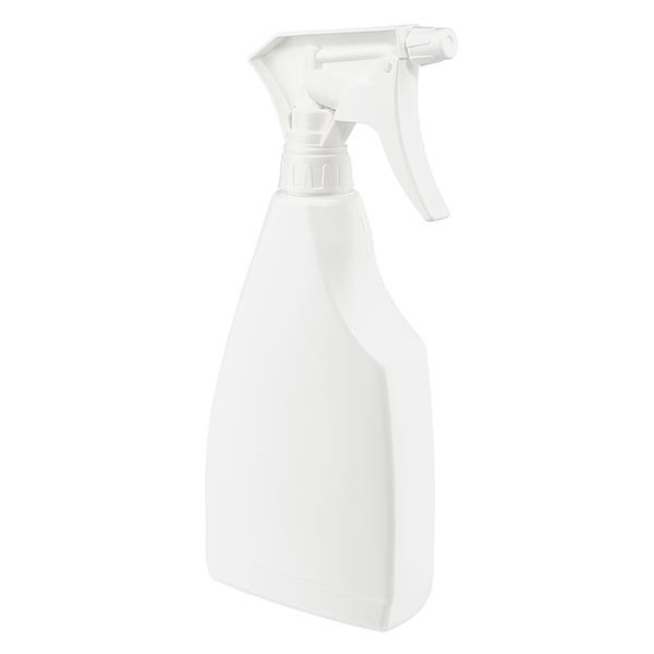 Sprayflasche flache Form HDPE, 500ml inklusive Handsprayer