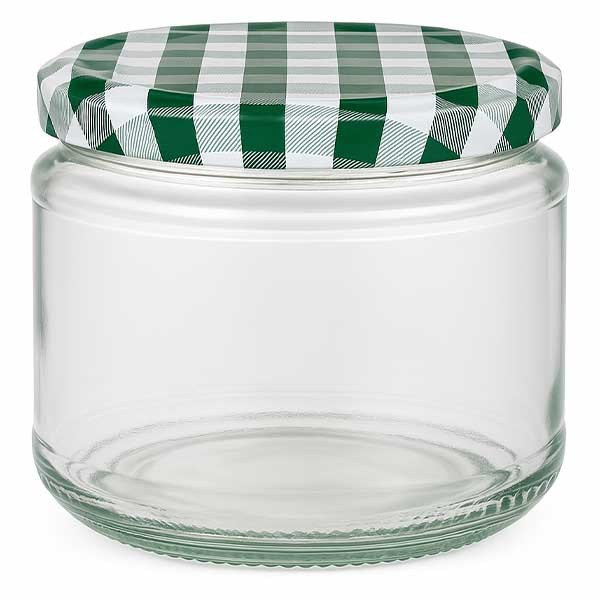 330ml Rundglas + BasicSeal Deckel grün/weiss UNiTWiST