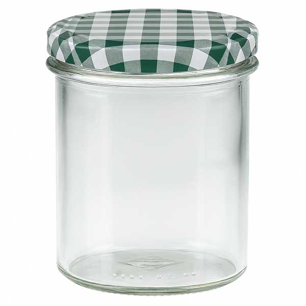 350ml Sturzglas + BasicSeal Deckel grün/weiss UNiTWiST