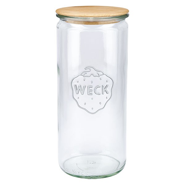 WECK-Zylinderglas 1040ml mit Holzdeckel