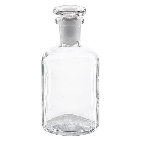 Apothekerflasche 100 ml Enghals Klarglas inkl. Glasstopfen
