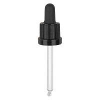 Glas-Tropfpipette, schwarz/schwarz PL63 OV II Glas-Tropfpipette, schwarz/schwarz PL63 OV II