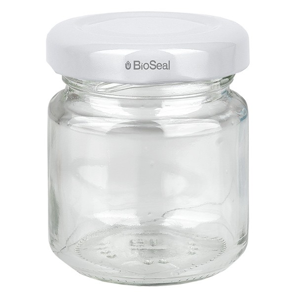 53ml Rundglas mit BioSeal Deckel weiss UNiTWIST