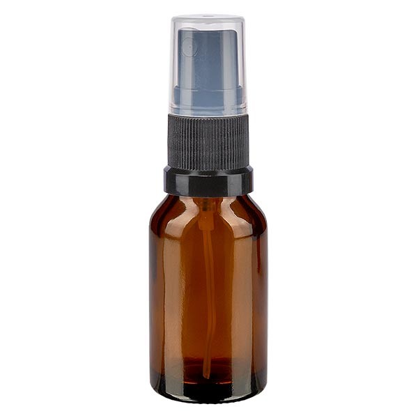 Braunglasflasche 30ml mit Pumpzerstäuber schwarz