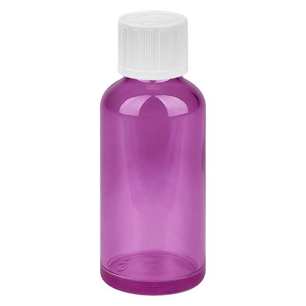 50ml Flasche 11mm Schraubverschluss weiß mit Standardverschluss Kindersicherung PurpleLine UT18/50