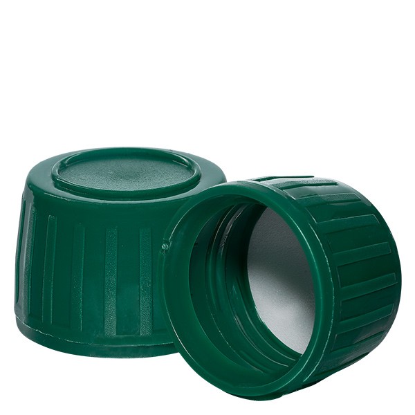 Schraubverschluss grün 28mm für Medizinflaschen (OV) mit EPE-Dichtscheibe