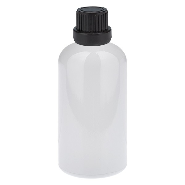 100ml Flasche 11mm SV schwarz OV WhiteL. UT18/100