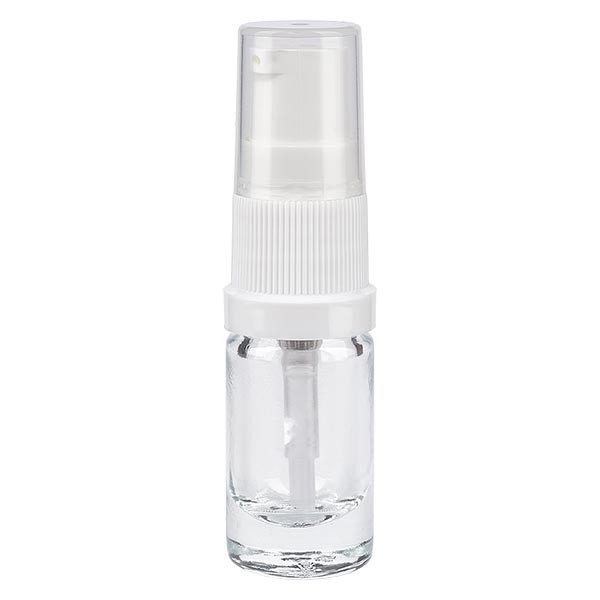 Apothekenflasche klar 5ml Lotionspumpe weiss Standard