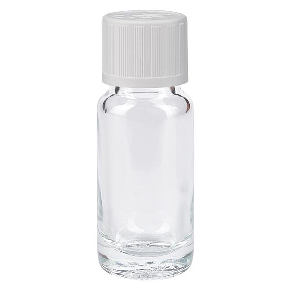 Apothekenflasche klar 10ml Schraubverschluss weiss KiSi Standard