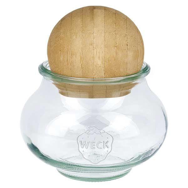 560ml Schmuckglas WECK RR80 mit Holzkugel